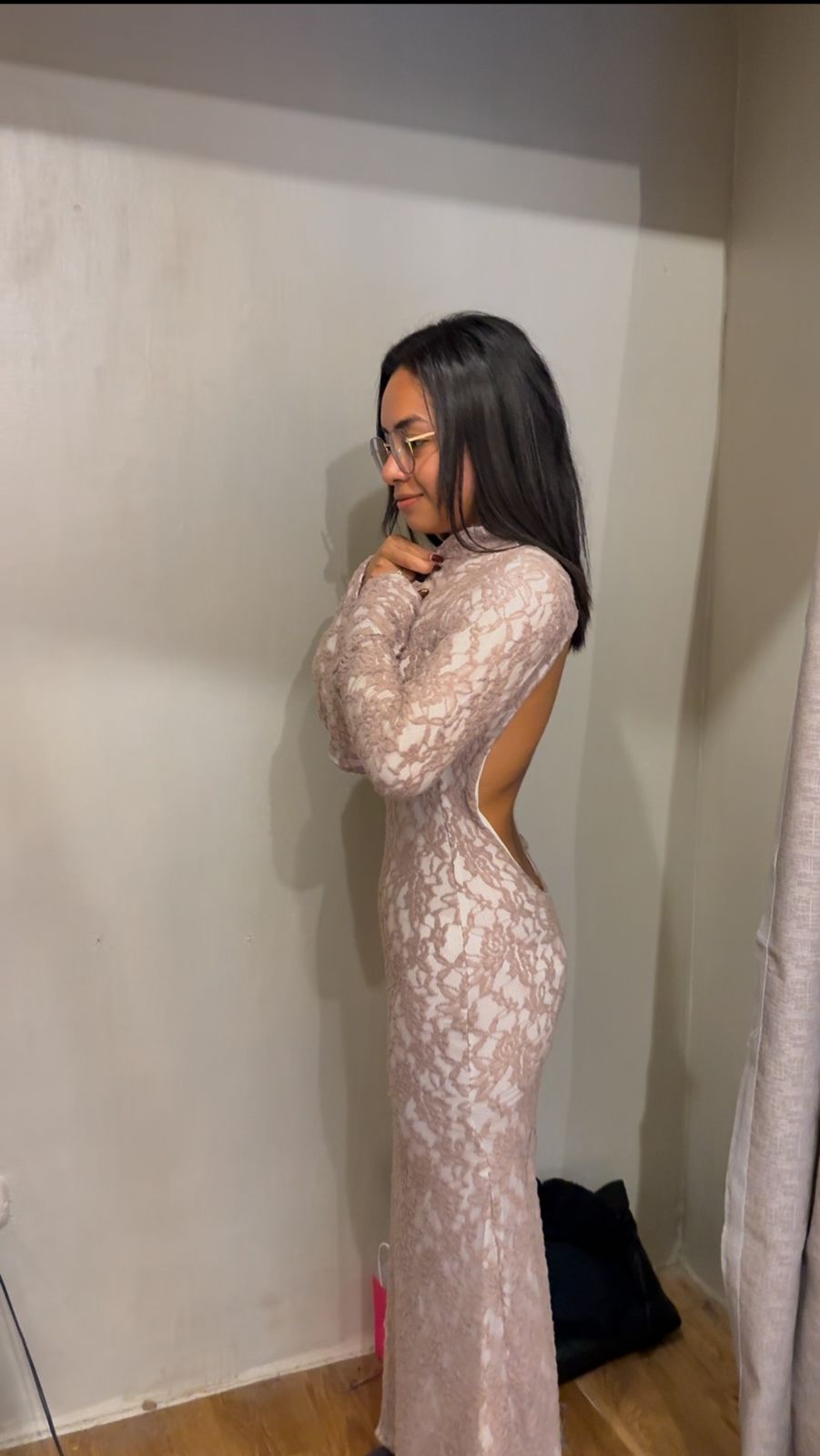 Vestido Encaje Manga Larga