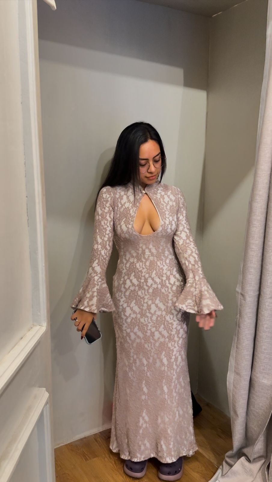 Vestido Encaje Manga Larga